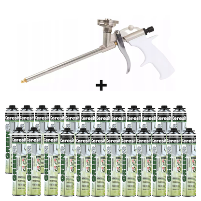 ZESTAW 24 sztuk Ceresit GreenQ Control PLUS piana pistoletowa + Gratis pistolet