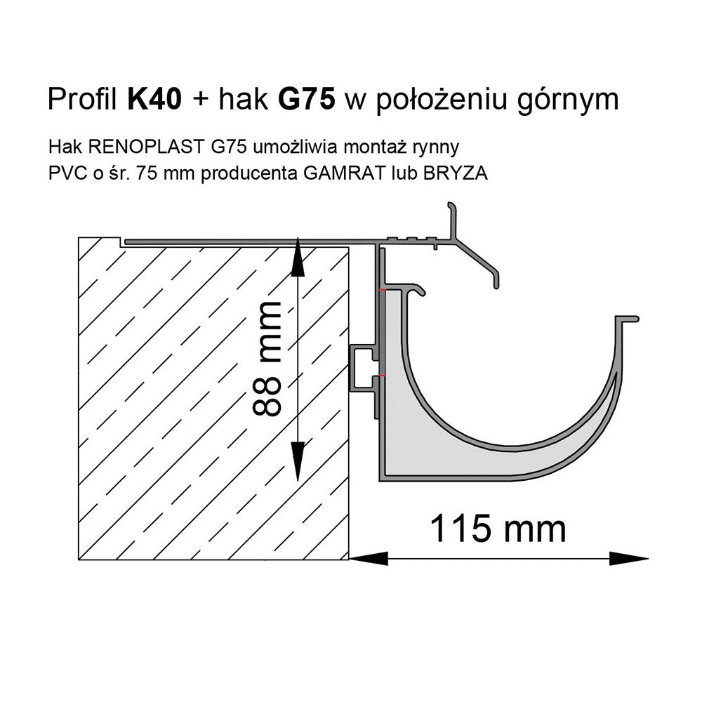 PROFIL OKAPOWY K40 -  Do posadzek z płytek ceramicznych (basic+) Renoplast